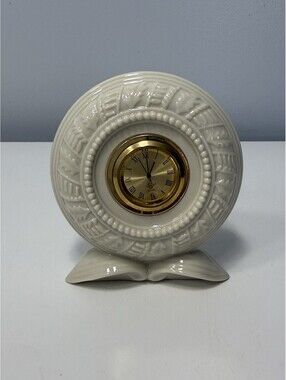 Lenox Timely Traditions Quartz Ivory Porcelain Desk/Shelf Clock Small 4.75” T